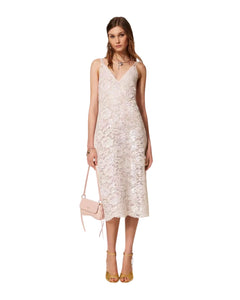 Twinset Abito elegante in pizzo con paillettes