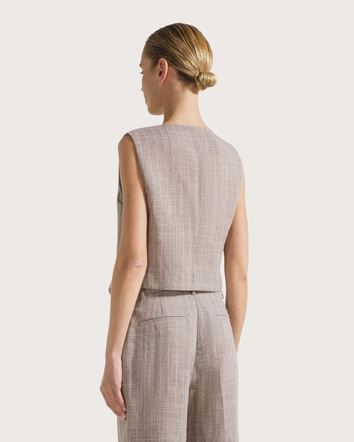 Seventy Gilet gessato in misto lino