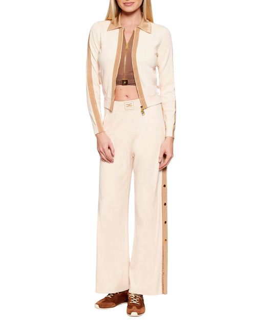 Elisabetta Franchi Pantalone in maglia con spacchi