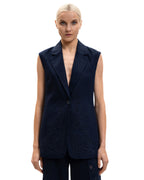 Twinset Gilet sartoriale con ricamo floreale