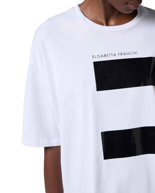 Elisabetta Franchi T-Shirt Over con macro logo