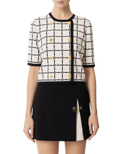 Elisabetta Franchi maglia cardigan jacquard logo