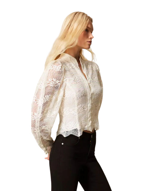 Twinset Giacchina in pizzo macramè
