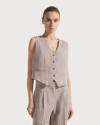 Seventy Gilet gessato in misto lino