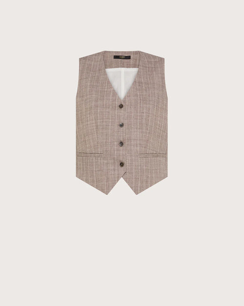 Seventy Gilet gessato in misto lino