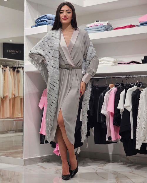 Elisabetta Franchi Abito elegante in georgette con spacco