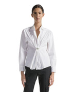 Seventy Camicia in cotone con spilla gioiello