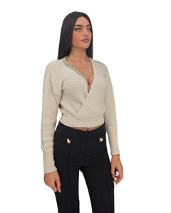 Cardigan gioiello incrociato A24CPCRP01