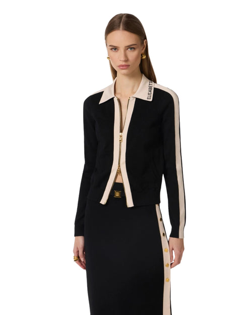 Elisabetta Franchi giacca in maglia con zip