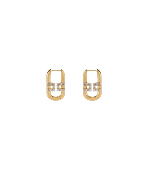 Elisabetta Franchi Orecchini logo strass