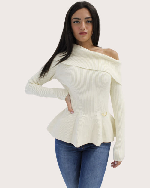 Maglia in lana e cashmere con godet MK72Q36E2