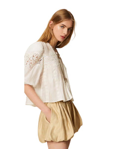 Twinset camicia in cotone e seta