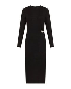 Seventy Abito lungo con drappeggio e spilla