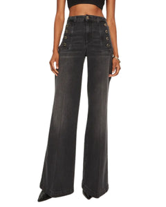 Jeans vita alta con borchie DS0011