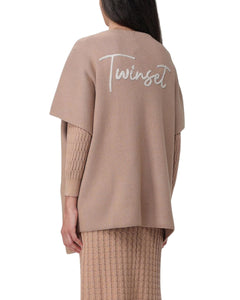 Mantella poncho con logo Twinset 242TA4150