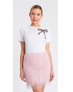 Twinset T-shirt in cotone con fiocco in tulle