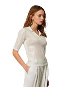 Twinset Polo in maglia con paillettes