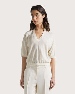 Seventy Maglia in cotone e lino con strass