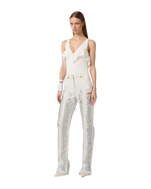 Elisabetta Franchi Body in maglia con balza