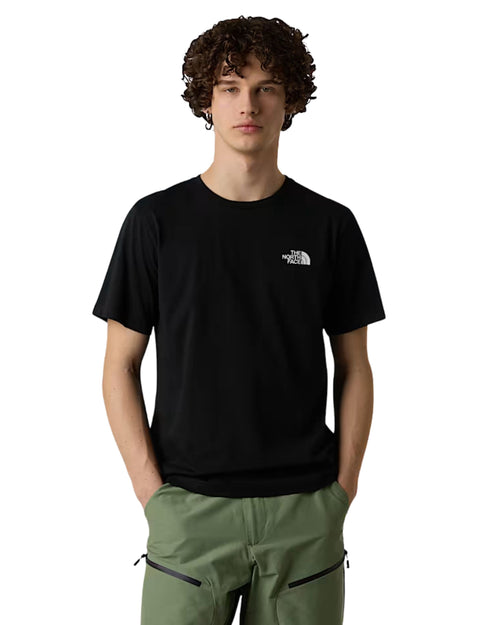 The North Face T-shirt vertical logo in cotone