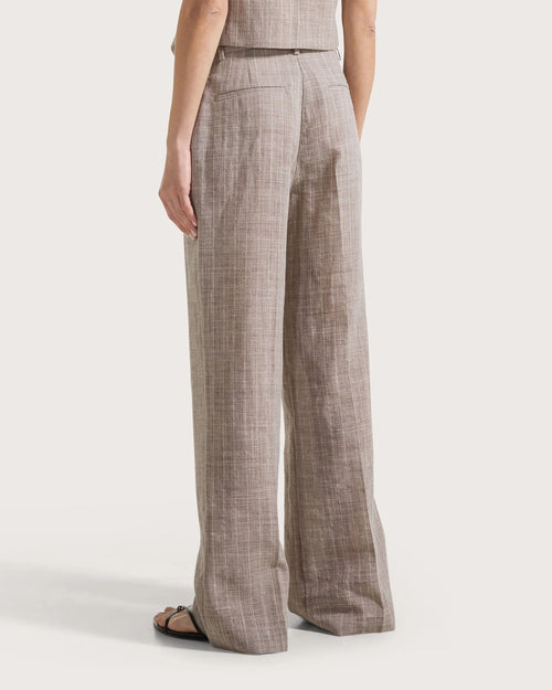 Seventy Pantalone gessato in misto lino