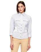 Elisabetta Franchi Camicia a righe con cravattino