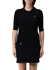 Twinset Maglia a costine a maniche corte