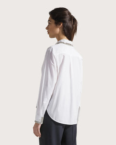 Seventy Camicia in cotone con collo gioiello