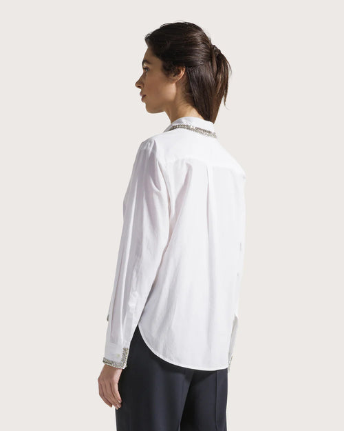 Seventy Camicia in cotone con collo gioiello