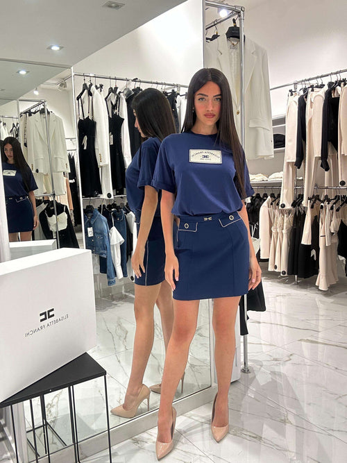 Elisabetta Franchi T-Shirt over in cotone