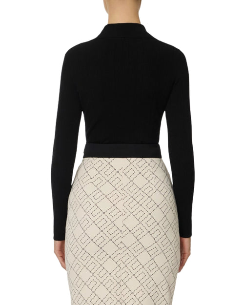 Elisabetta Franchi maglia in misto seta con catena logo