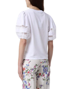 Twinset T-shirt in cotone maniche a sbuffo