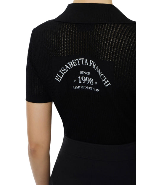 Elisabetta Franchi Polo in maglia con stampa logo