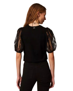 Twinset Maglia con maniche in pizzo