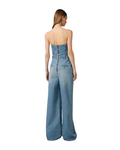 Elisabetta Franchi tuta corsetto denim
