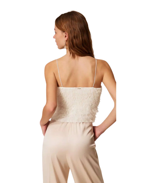 Twinset top con balze in tulle