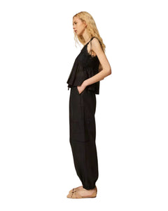 twinset Pantalone Jogger in pizzo sangallo