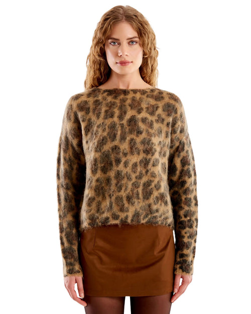 Maglia animalier in misto lana 33016S