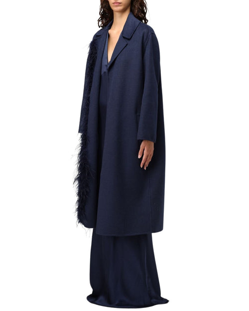 Cappotto elegante in misto lana con piume 242TP2065 Twinset