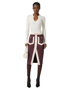 Elisabetta Franchi maglia in misto seta con catena logo