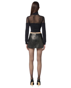 Elisabetta Franchi maglia dolcevita effetto pelliccia