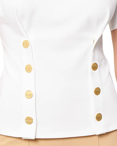 Elisabetta Franchi T-shirt bustier con bottoni