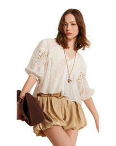 Twinset camicia in cotone e seta