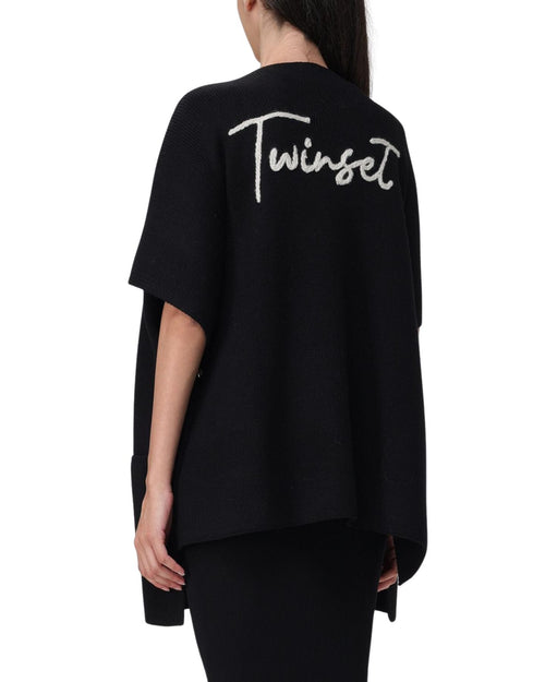 Mantella poncho con logo Twinset 242TA4150