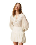 Twinset Blusa morbida in misto lino