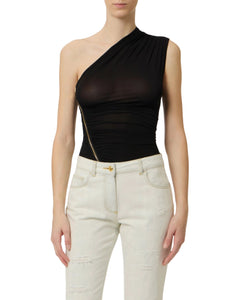 Elisabetta Franchi Top monospalla in jersey