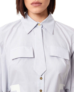 Elisabetta Franchi Camicia a righe con cravattino
