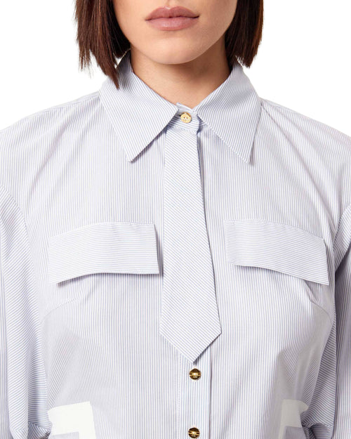 Elisabetta Franchi Camicia a righe con cravattino
