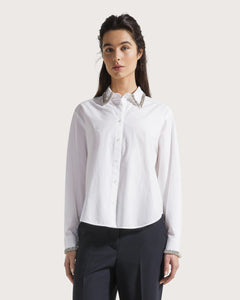Seventy Camicia in cotone con collo gioiello