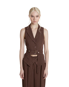 Simona Corsellini Top Gilet con fibbia
